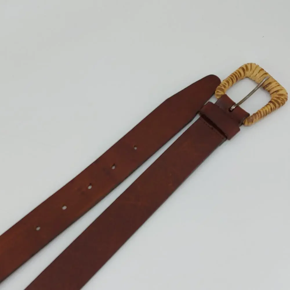 Talbots Italian Saddle Leather Belt Brown Wicker L